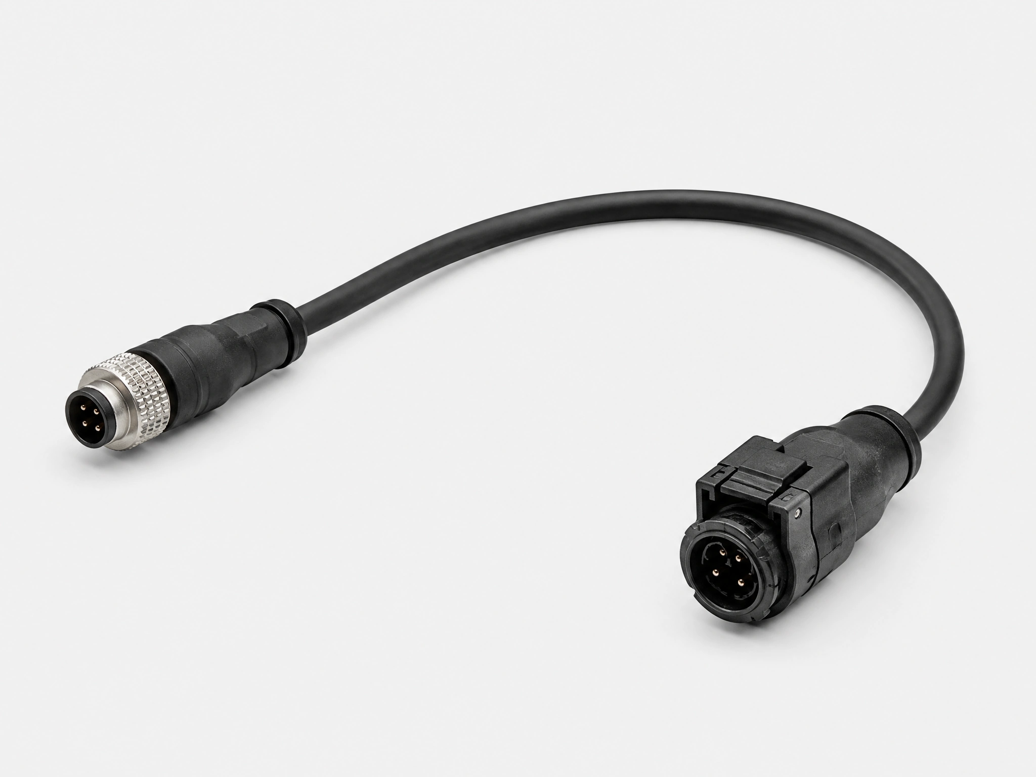Custom cable assembly with circular connector ends